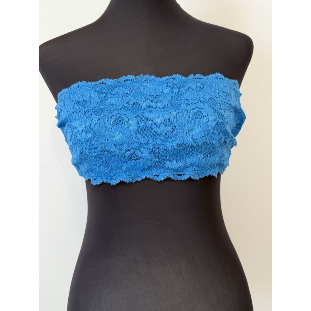 Cosabella Never Say Never Flirtie Bandeau Bra M Blue Lace Strapless Italy